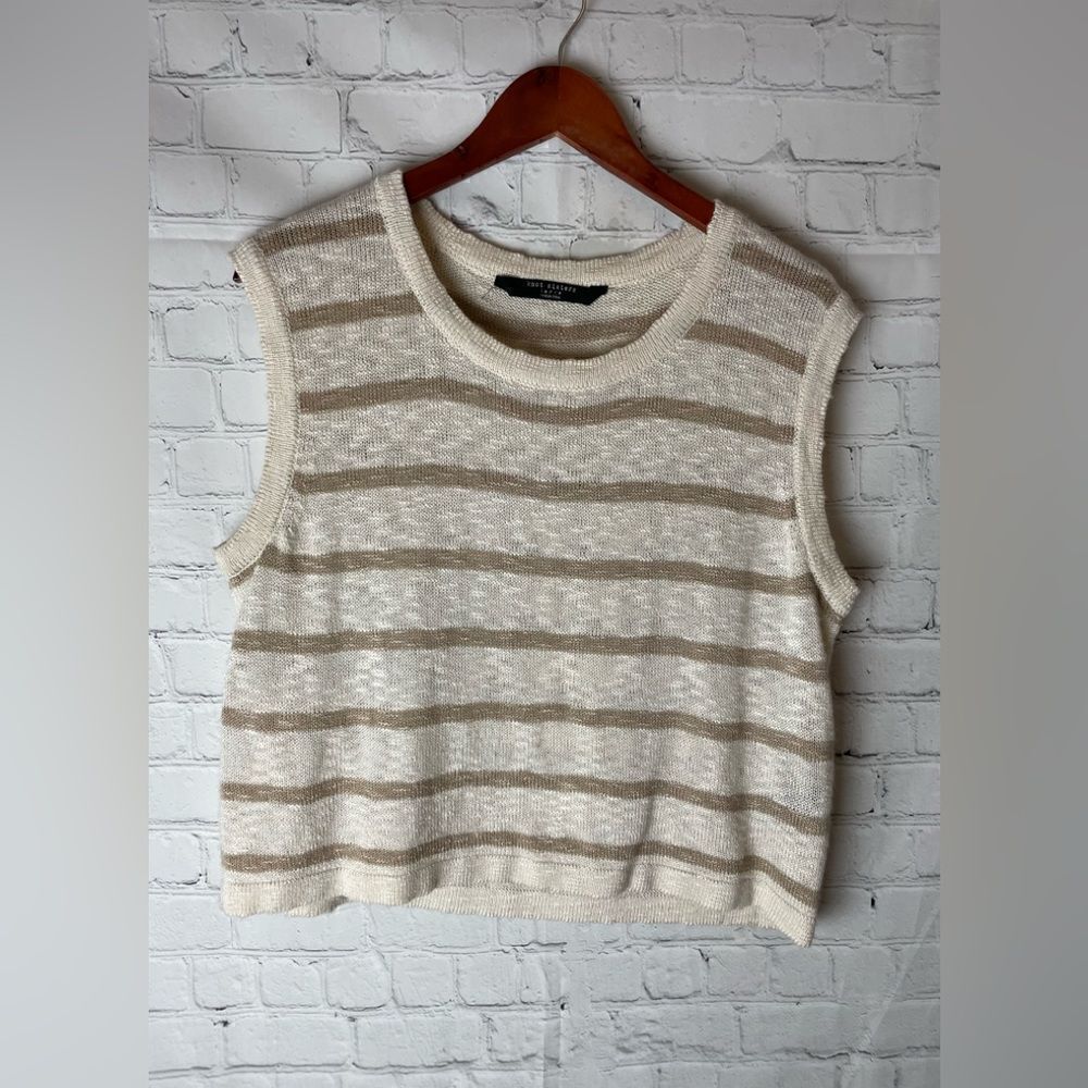 Knot Sisters Stripe Pullover Sleeveless Sweater Tank L